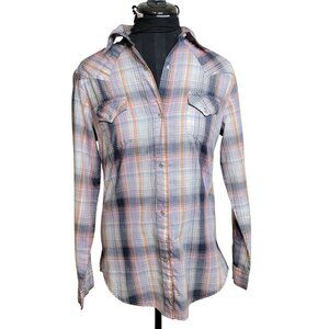 Wrangler Women’s Western Plaid Pearl Snap Shirt Size S | Long Sleeve Rodeo